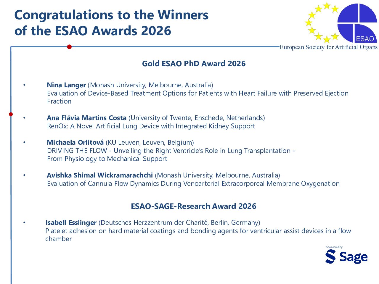 Winners AWARDS 2026